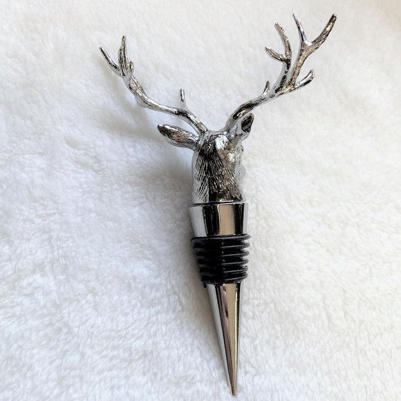 NWOT Bottle Stopper - Silver Colored 12-Point Buck Deer - Picture 5 of 9